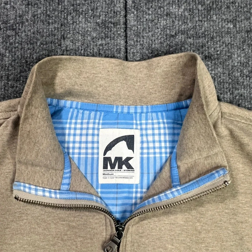 Mountain Khakis Men's Medium‎ Tan Heathered Cotton Quarter Zip Pullover Sweater
